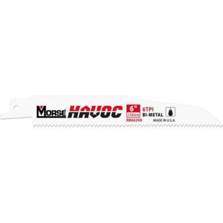 MORSE HavocÂ Bi-Metal Reciprocating Saw Blades 6"L x 7/8"W, 10 TPI, 20 PK 398367